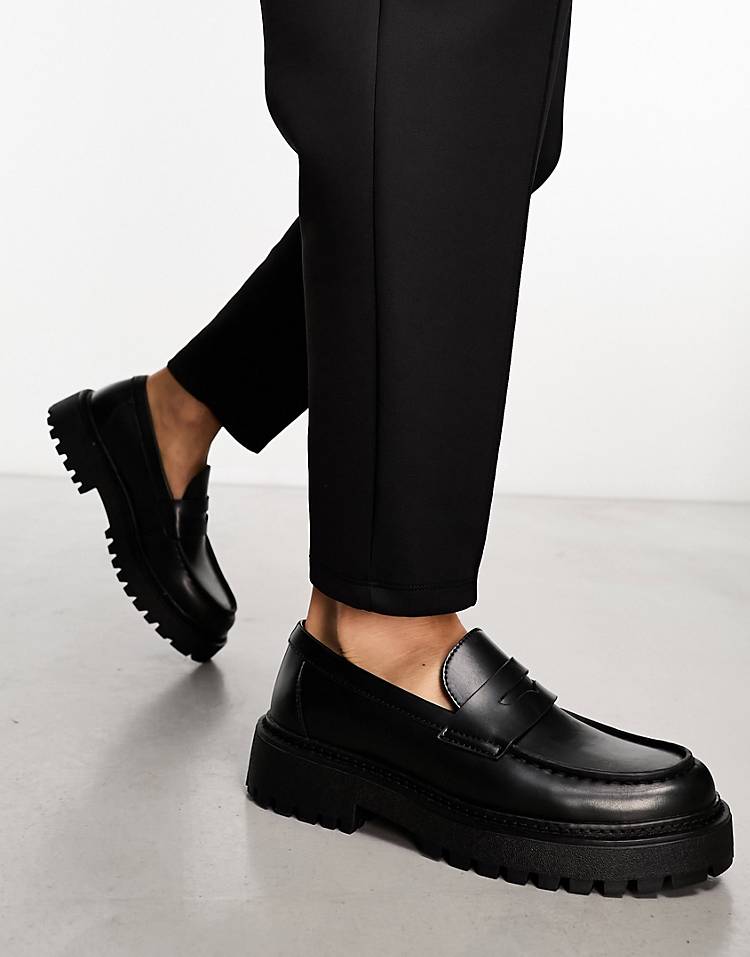 Pull&Bear chunky loafers in black